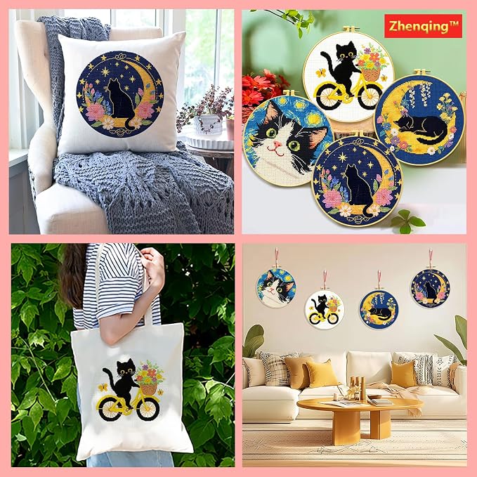 Zhenqing Cat Stamped Cross Stitch Kits - Image 8