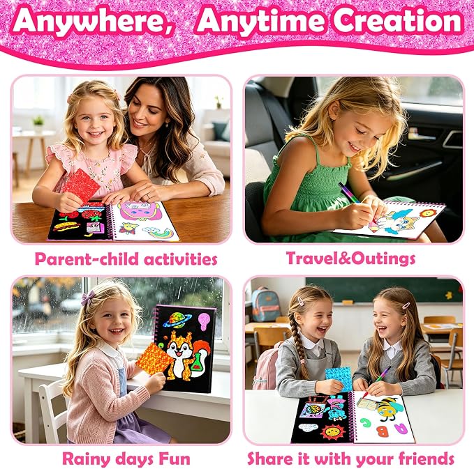 FUNNYB&G Foil Art Craft Kit for Girls 4-10 Years Old: Mess-Free & No-Glue - Image 6