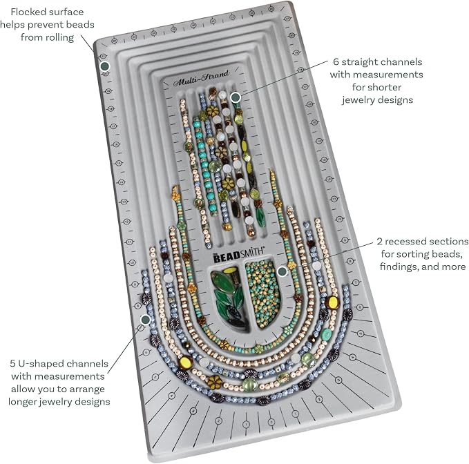 The Beadsmith Bead Board, 5 U-Shape and 6 Straight Channels, 10 x 20.5 inches - Image 4