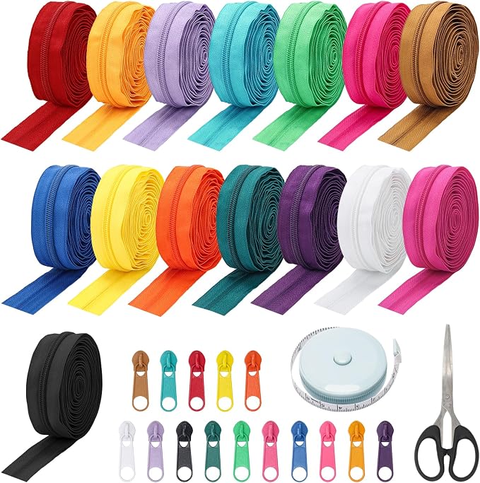 45 Yards 15 Colors #5 Nylon Coil Zippers by LuxivLLC