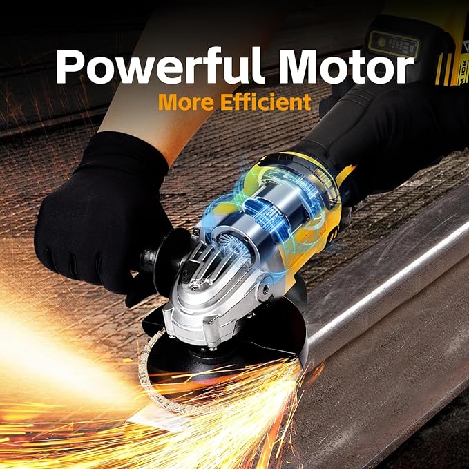 Cordless Angle Grinder Compatible with Dewalt 20V Max Battery(NO Battery) (NO Wheels) Brushless 4-1/2" Angle Grinder for Cutting, Griding, Polishing(10000RPM)