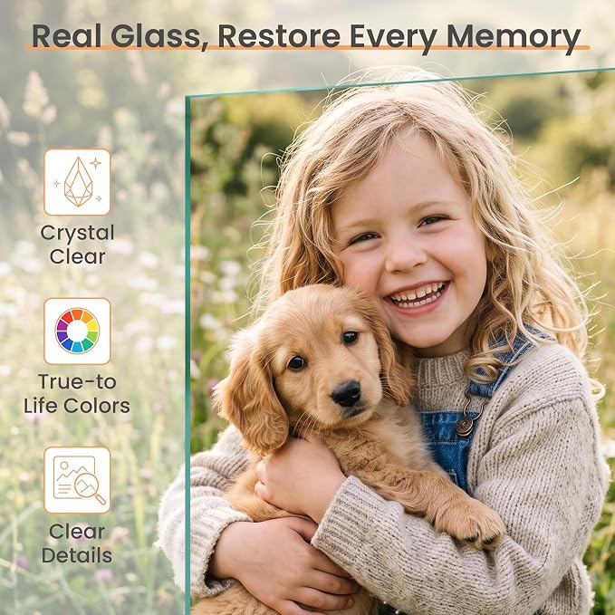 upsimples 5x7 Picture Frame Set of 3, Made of High Definition Glass - Image 3