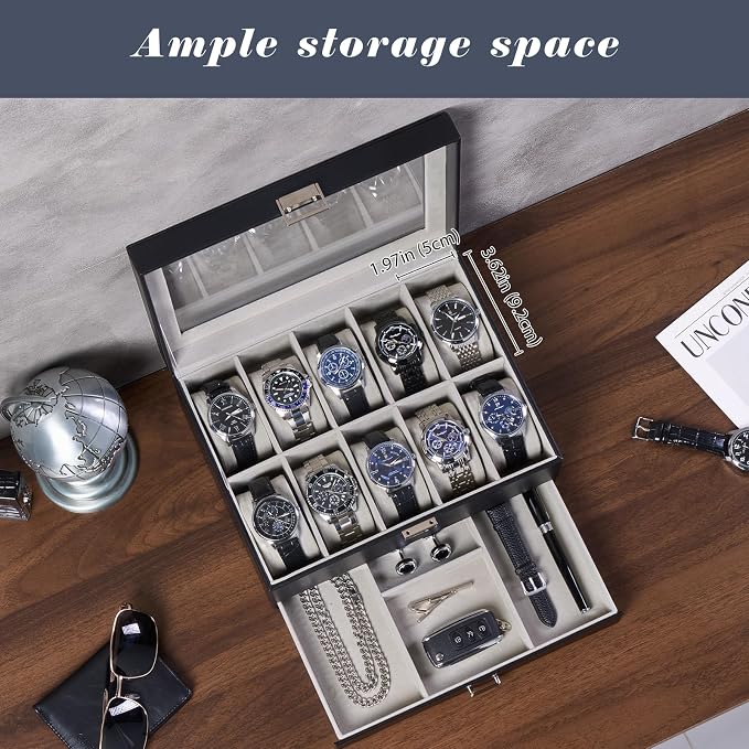 ProCase Watch Box, 10 Slot Watches Display Case - Image 2