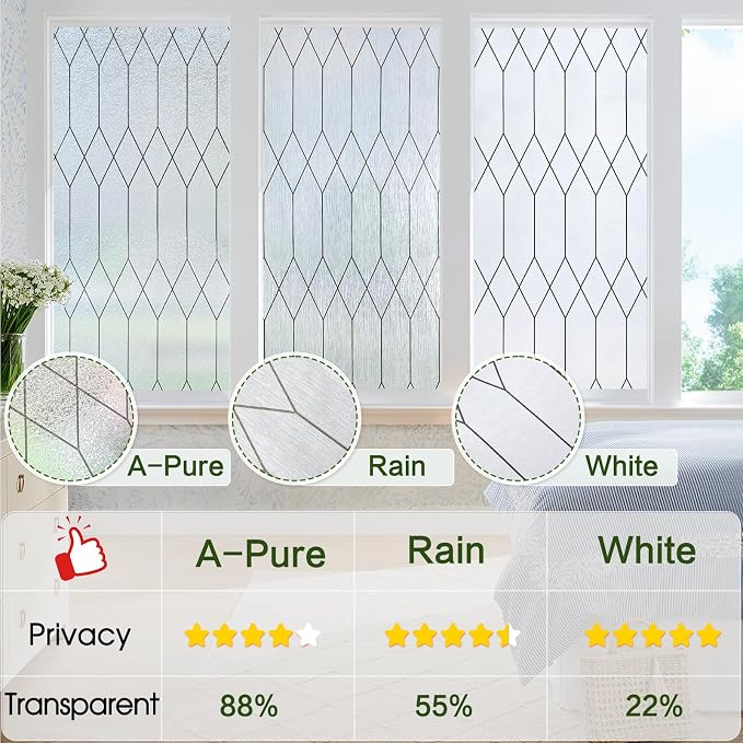 Windimiley Window Privacy Film Stained Glass Static Clings, Bathroom Frosted - Image 8