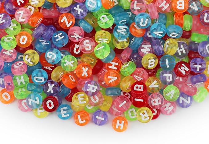 SUTOUG 1000PCS Colourful Letter Beads by SUTOUG