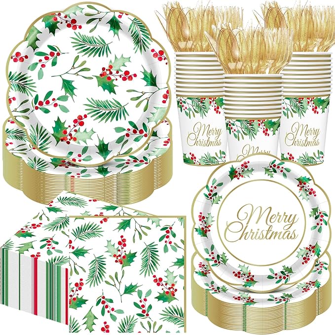 Pickmesh 400 Pcs Christmas Party Supplies Include Seasonal Holly Leaf by Pickmesh