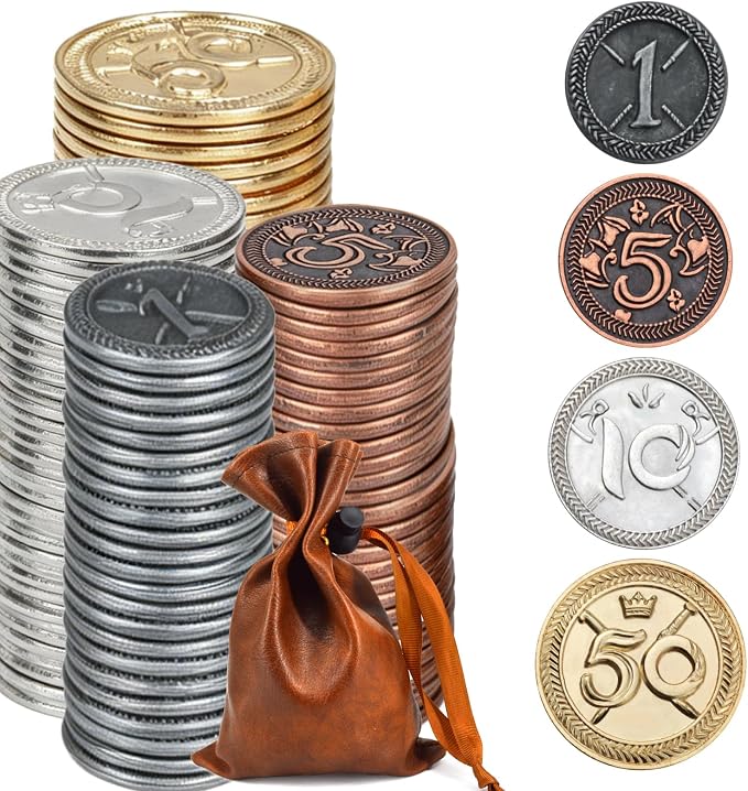 Metal Coin Set with Leather Organizer by Unknown