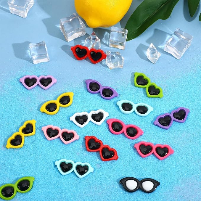 JUNEBRUSHS 80PCS Mini Resin Sunglasses, Cute Miniature Sunglasses - Image 3