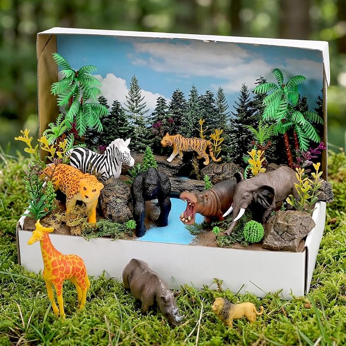 48 Pcs Jungle Diorama Kit Habitat Project Box Set Jungles Diorama Supplies - Image 6