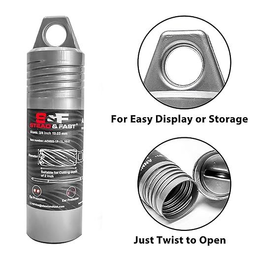 S&F STEAD & FAST HSS Annular Cutter 13/16" Diameter 2" Cutting Depth, Mag Drill Bits with Pilot Pin for Magnetic Drill Press