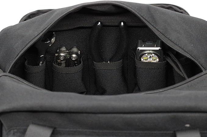 Coreflex Heavy Duty 12-Inch Multi-Purpose Tool Bag - Tactical, EDC, Range, Work Bag for Mechanics, Electricians, Carpenters, Builders, Plumbers - 12" X 7" X 7" (Black)