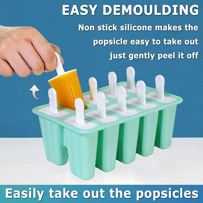 Silicone Popsicle Molds 10-cavity, DIY Ice Pop Mold - Image 3