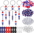 Landical 564 Pcs 4th of July Keychain Craft Kit DIY Patriotic Bead Keychain by Landical
