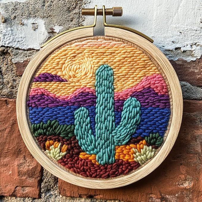 DIY Punch Needle Kit Cactus Sunset by Unknown