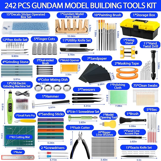 242 Pcs Gundam Tool Kit, Professional Model Tool Kit - Image 2