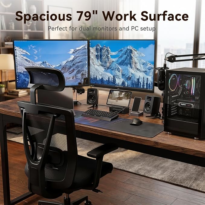 Coleshome 79 Inch Large Computer Desk - Image 5