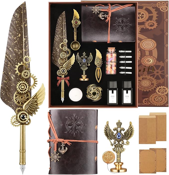 Quill Pen and Ink Set, Calligraphy Pen Set by GrnVibe