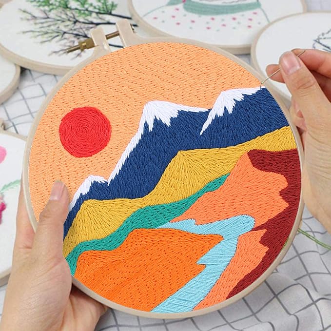 Louise Maelys 3 Pack Landscape Mountain DIY Embroidery Kit - Image 5