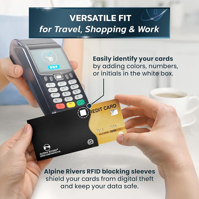 Alpine Rivers RFID Blocking Sleeves, Credit Card Protector, Passport Sleeve | - Image 2