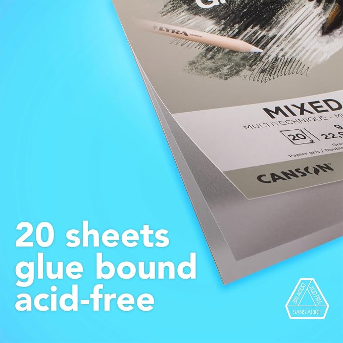 Canson Graduate Grey Toned Mixed Media Pad, 11x14 inch, 20 Sheets | Artist Paper - Image 3
