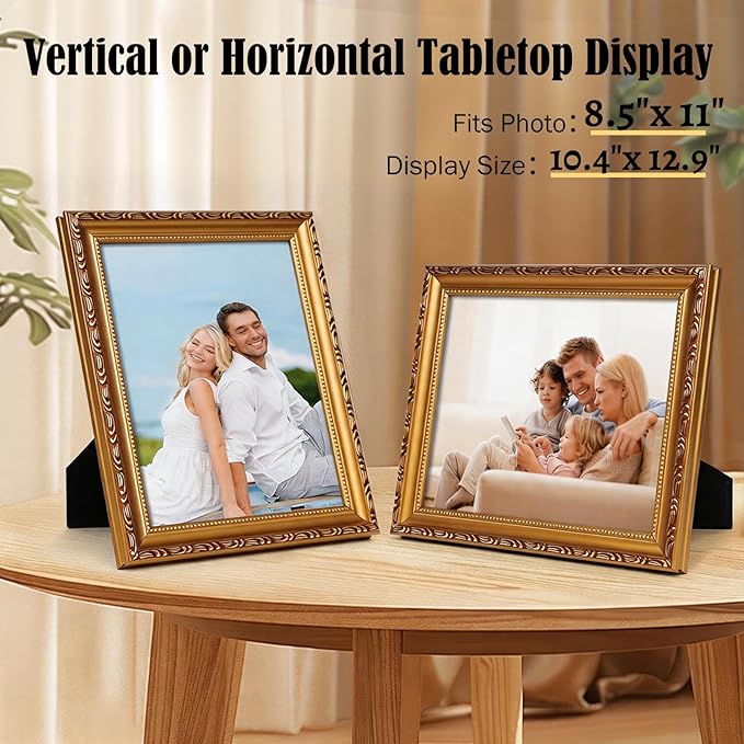 8.5×11 Picture Frame Gold - Image 6