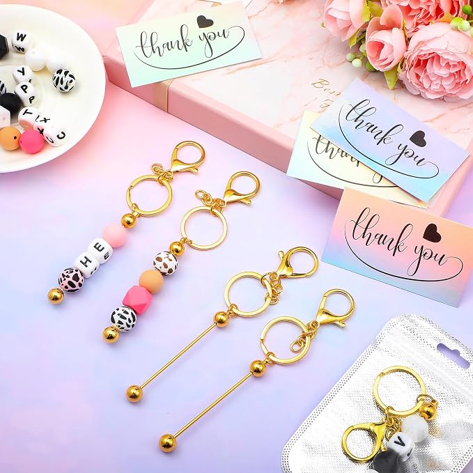 Sasylvia 60 Pcs Beadable Keychain Bars Bulk Making Kit 20 Beaded Keychain 20 - Image 6