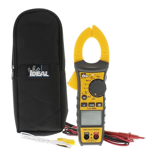 IDEAL INDUSTRIES INC. 61-737 Digital AC Clamp Meter 400 Amp 600-Volt, Red