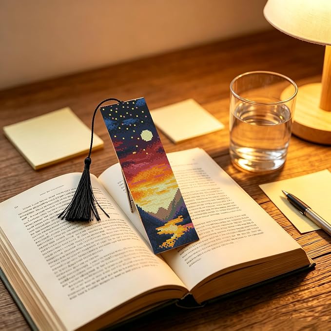 6 Pcs Sun and Moon Cross Stitch Bookmark Kit - Image 4