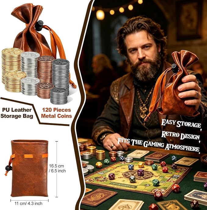 Metal Coin Set with Leather Organizer - Image 4