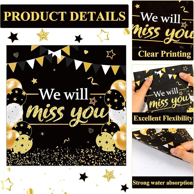 48Pcs We Will Miss You Paper Plates and Napkins Farewell Party Decorations - Image 4