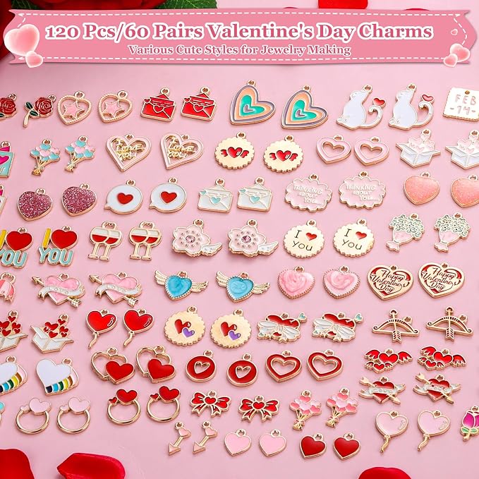 Modacraft 120 Pcs / 60 Pairs Valentine's Day Charms - Image 2