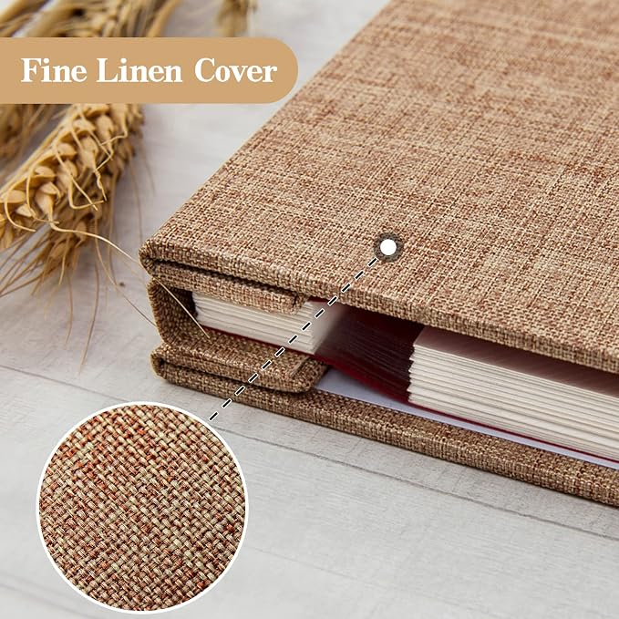 potricher Large Photo Album Self Adhesive 3x5 4x6 5x7 8x10 10x12 Pictures Linen - Image 5