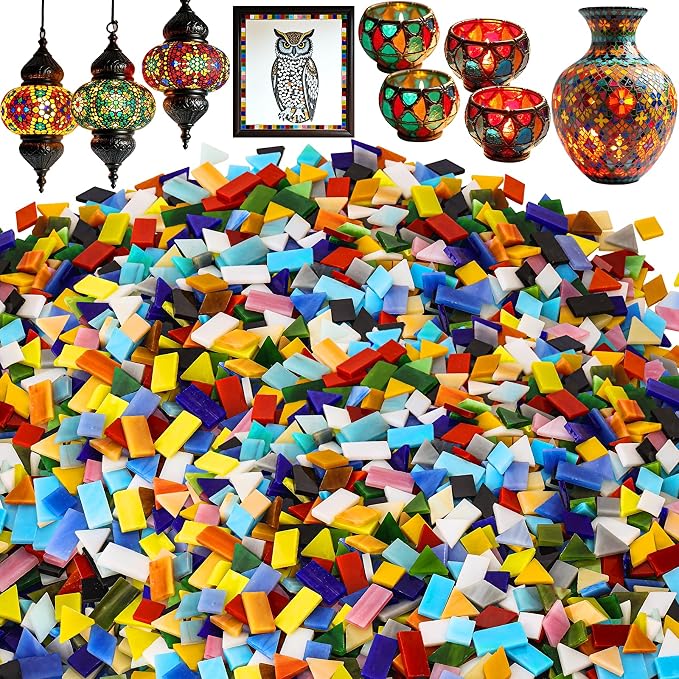 1600 Pcs Mosaic Tiles, Glass Mosaic Tiles by UZLUbuywithconfidence