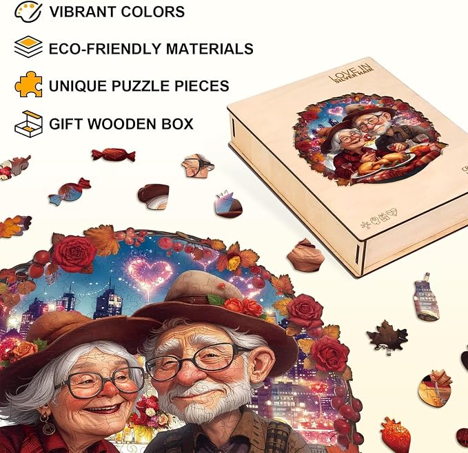 Romantic Grandma Grandpa Love Senior Couple Puzzles Adults Gifts - Image 2