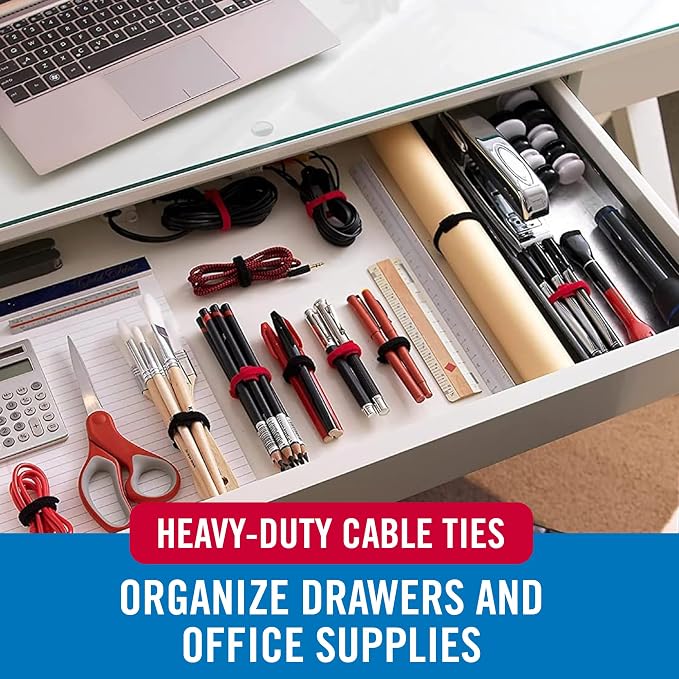 VELCRO Brand Heavy Duty Cable Ties Reusable | 60Pc Bulk Pack | 8 x 1/2" - Image 5