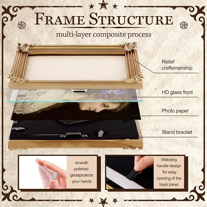 8 Pcs Vintage Picture Frames Set - Image 3