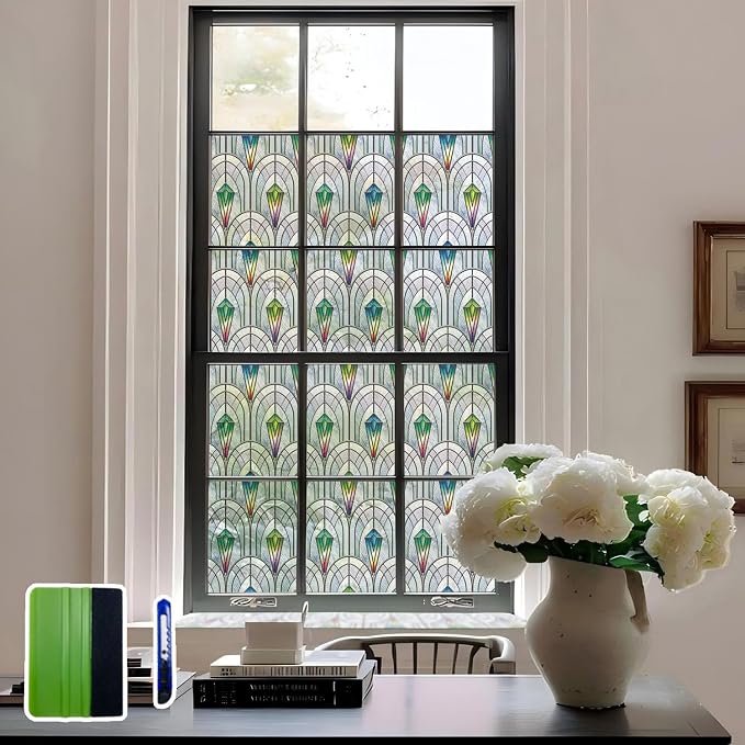 3D Vintage Stained Glass Window Film by ChicSkin