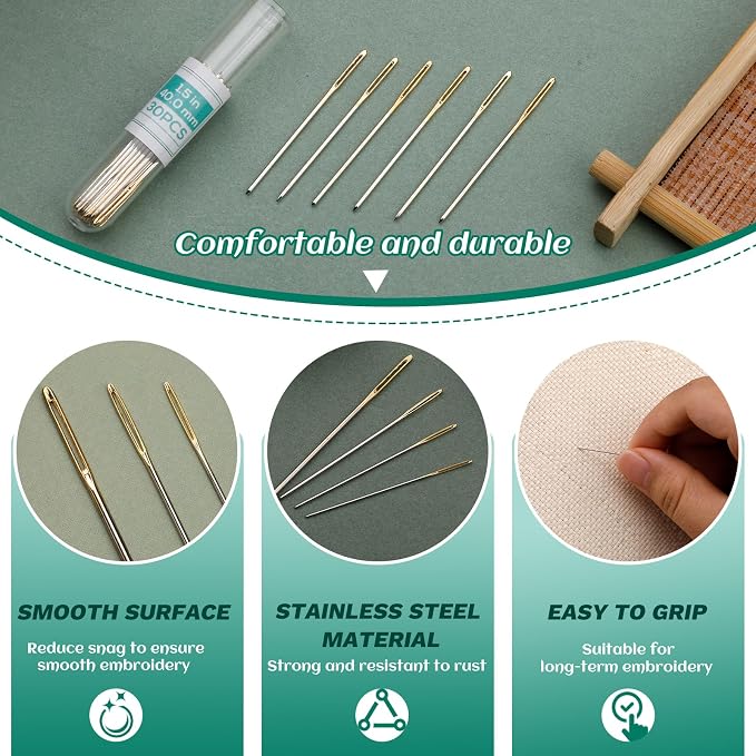 Fteven 30PCS Cross Stitch Needles, Size 22 Stainless Steel Embroidery Needles - Image 4