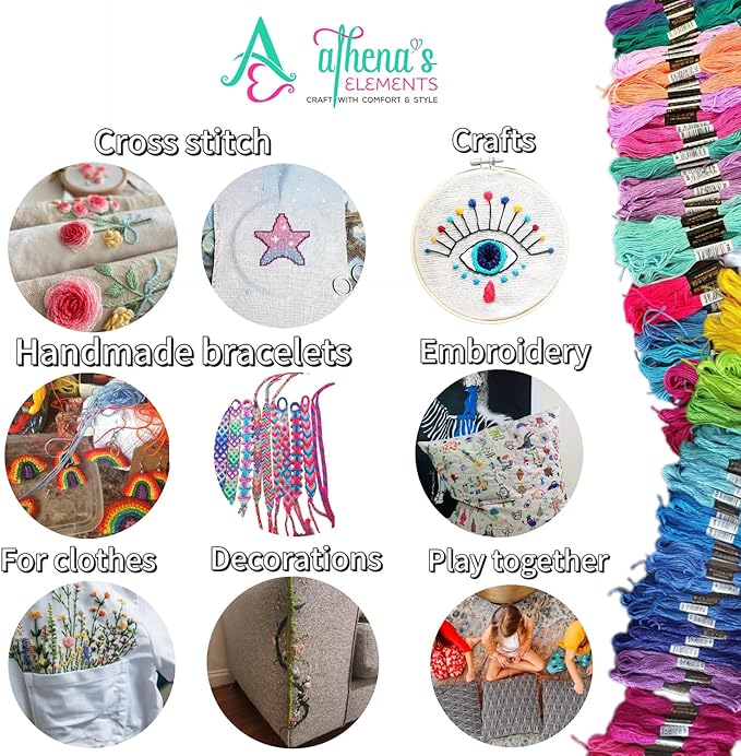 Athena's 200 Pcs Friendship Bracelet String Kit String Bracelet Making Kit - Image 4