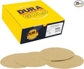 Dura-Gold Premium 60 Grit 6" Gold Sandpaper Discs, No Hole Pattern Dustless, Box of 25, Hook & Loop Backing for DA Sander, Finishing Coarse Sanding Abrasive Automotive Paint, Woodworking Wood, Metal