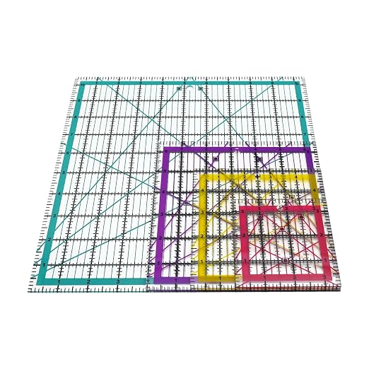 Quilting Rulers, Sewing Ruler, 4 Piece Acrylic Square Quilting Templates - Image 4