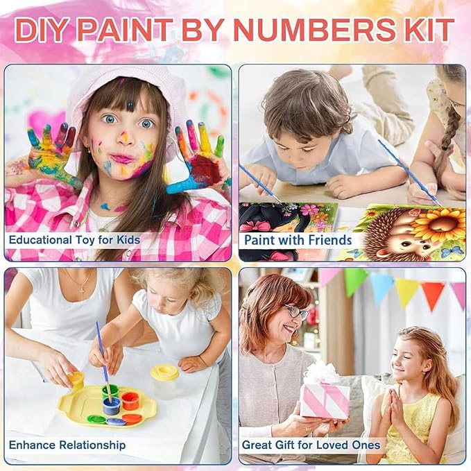 4 Pack Paint by Numbers Kit for Kids - Image 7