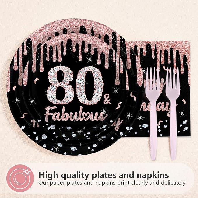 96 Pcs 80th Birthday Decorations - Image 3