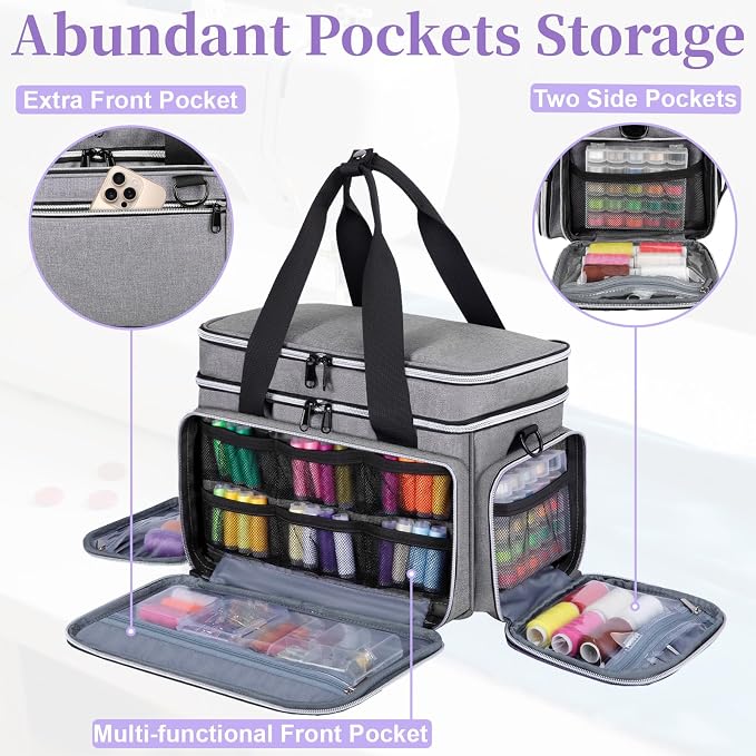 Anitor Large Sewing Supplies Organizer, Double Layer Sewing Storage Organizer - Image 6