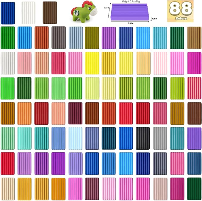 Ixiaoyoo 88 Colors Polymer Clay, Oven Bake DIY Modeling Clay - Image 2