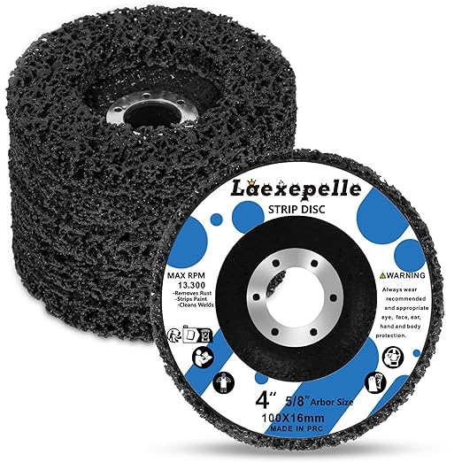 5 Pack Angle Grinder Stripping Wheel Angle Grinder Strip Disc Paint Stripper Attachments Grinder Wheel, Paint Metal Oxidation Rust Remover Stripper Tool (4'' x 5/8''-5B)