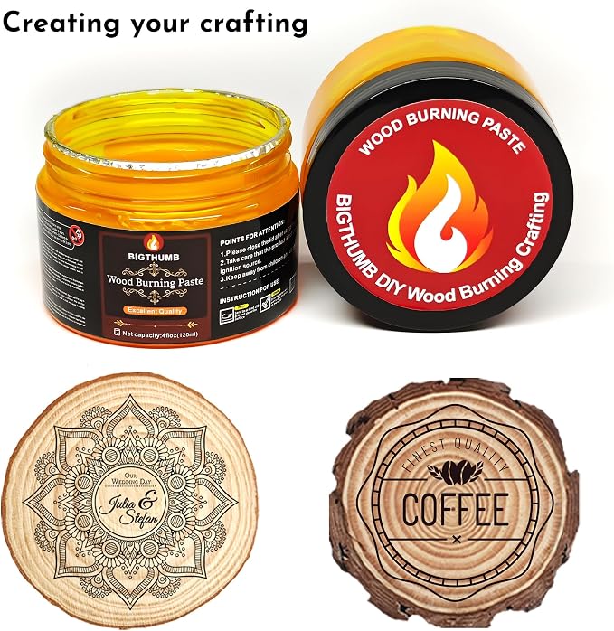 BIGTHUMB Wood Burning Gel Kit 4 OZ | Heat Activated Non-Toxic Paste - Image 4