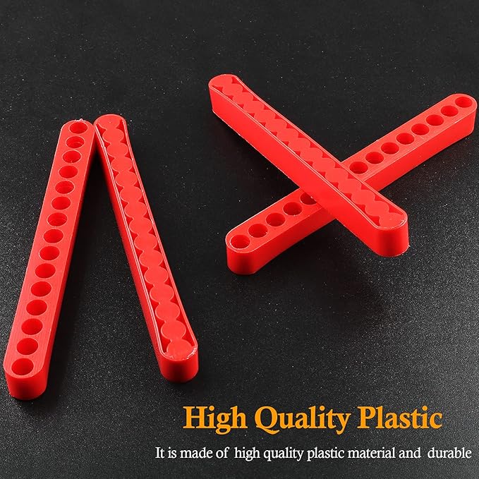 20Pcs 15 Holes Hex Shank Screwdriver Bit Holder, Plastic Screwdriver Head Storage Case, Drill Bit Storage Case, Screwdriver Head Holder Organizer Fit for 1/4 Inch Hex Shank, Red