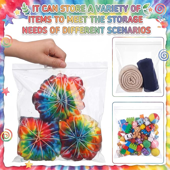 Acellegic 60 Pcs White Tie-Dye Cotton Drawstring Bags - Image 7