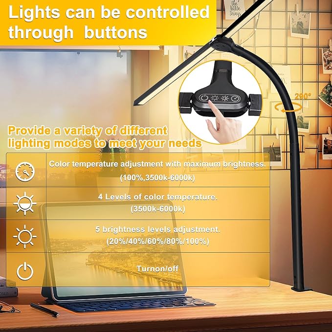Double Head LED Desk Lamp for Office - Image 4